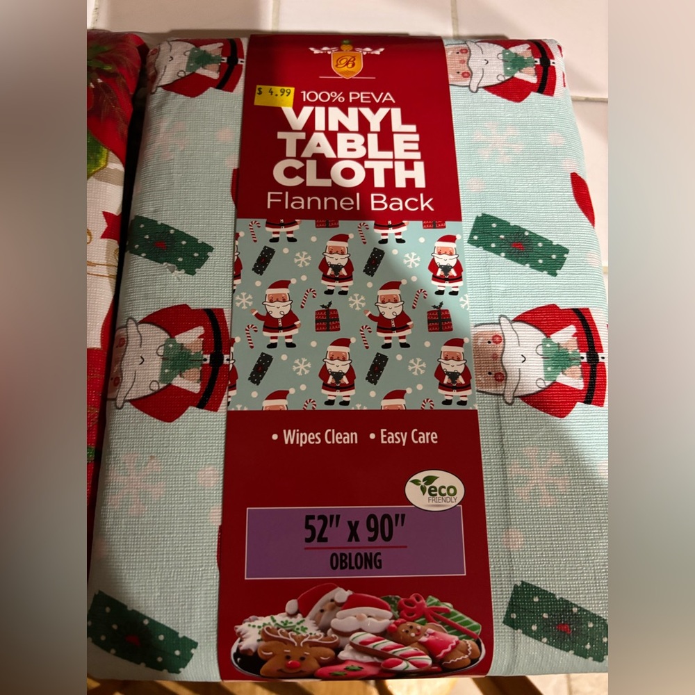 Vinyl Christmas Tablecloths NWT